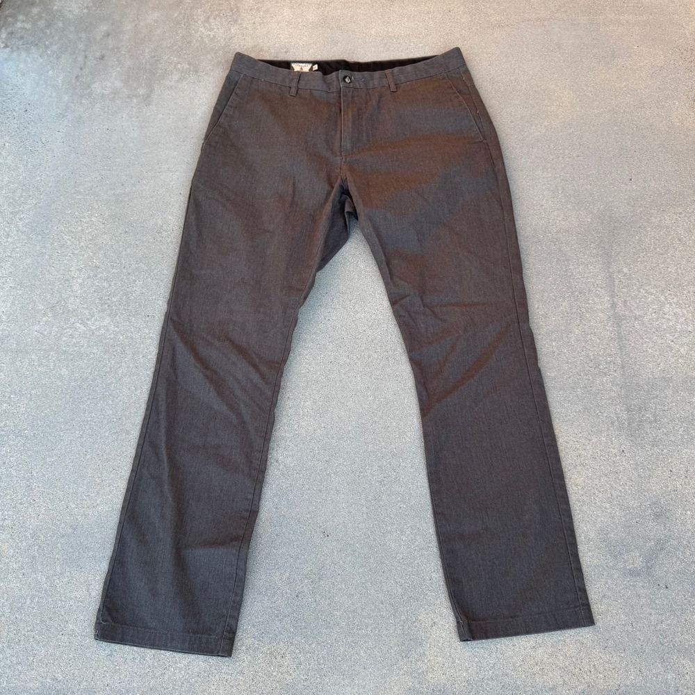 Volcom Frickin Modern Fit Chino Pants Men 36 Gray Charcoal Heather Skate Casual
